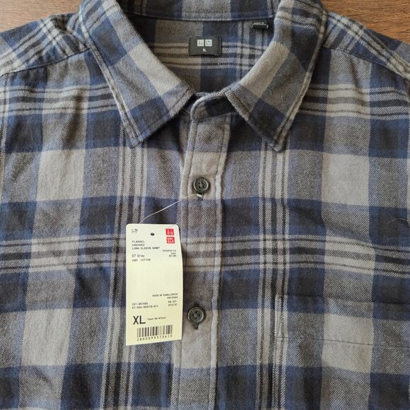 Uniqlo Flannel Cotton Checkerd Size XL New With Tags - Picture 3 of 4